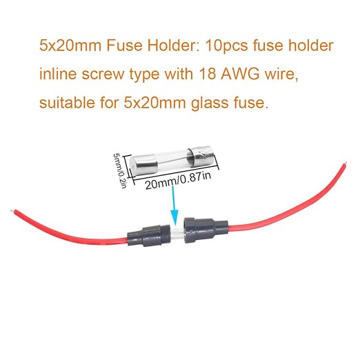 Fuse Holder Kit:10pcs 18 AWG Screw Type 5X20 Inline Fuse Holder + 150pcs Quick - Image 5
