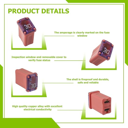 30A 30AMP 32V FMM MCASE 608830 Micro Cartridge Fuses Low-Profile Fuses Kit - Image 3