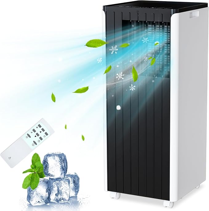 Portable AC Unit with 8000 BTU Cooling, Remote Control & 24-Hour Programmable by GarveeLife