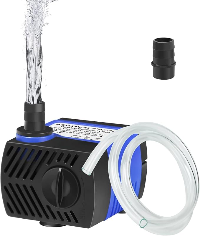 AQUANEAT Small Fountain Pump, 80 GPH Mini Submersible Water Pump by Aquaneat