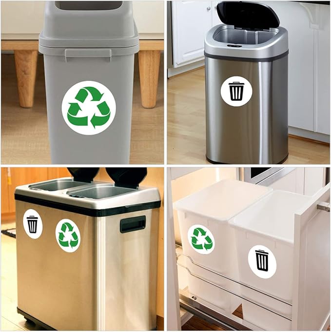 BESTOYARD 6-Pack Adhesive Garbage Classification Decals Waterproof Waste - Image 2