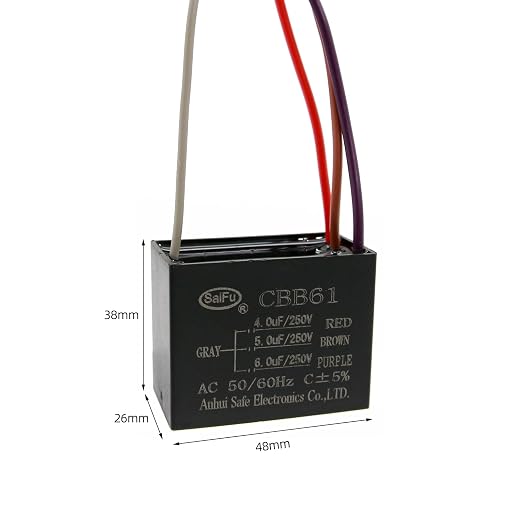 CBB61 Capacitor 4uf+5uf+6uf 250V AC Ceiling Fan 4 Wire 50/60Hz - Image 2