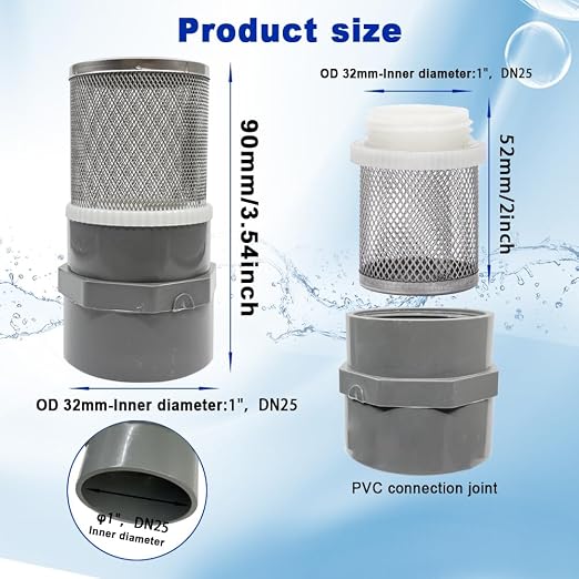 1" Stainless Steel Filter Cover Connected to 1 inch/DN25 Grey PVC Filter Water - Image 4