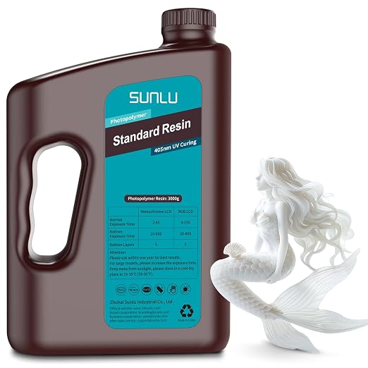 SUNLU 3D Printer Resin 3kg, Fast Curing Standard 3D Resin by SUNLU