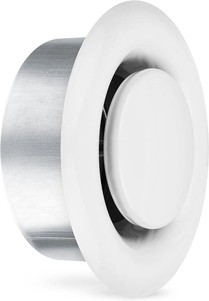 calimaero® TVSA 4 Inch AC Vent Cover Round Adjustable Steel Air Vent Deflector by Calimaero