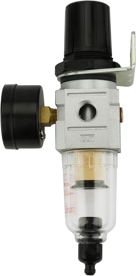 1/4" Compressed Air In Line Moisture/Water Filter Trap & Regulator Combination - Image 2