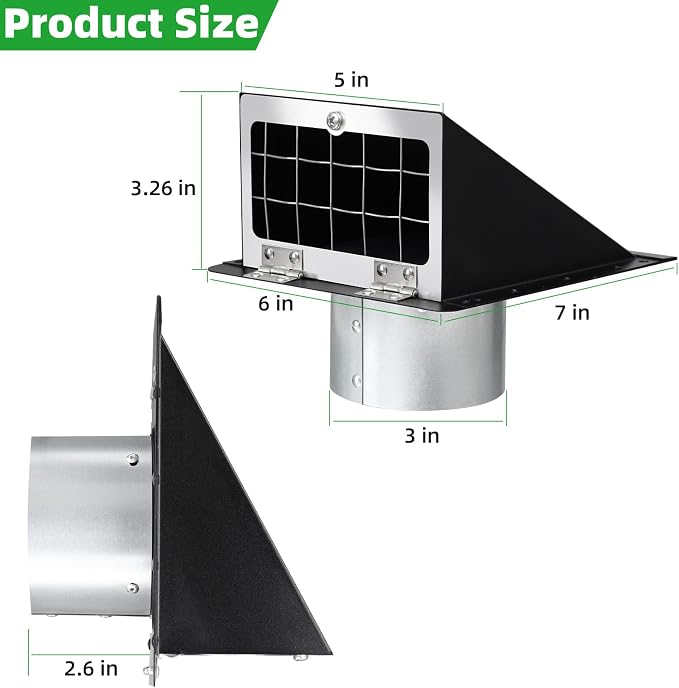 3 Inch Dryer Vent Cover Outside - Image 2