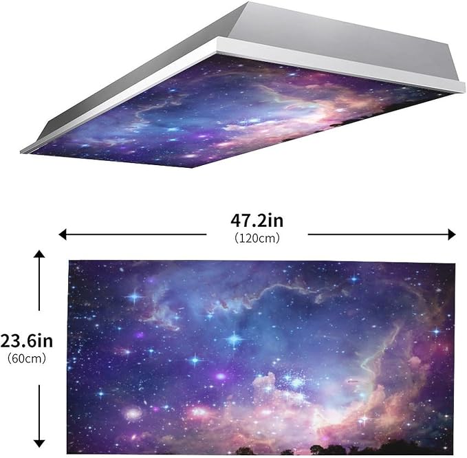 2PCS Fluorescent Light Covers for Classroom Ceiling Lights Magnetic Light Covers - Image 3
