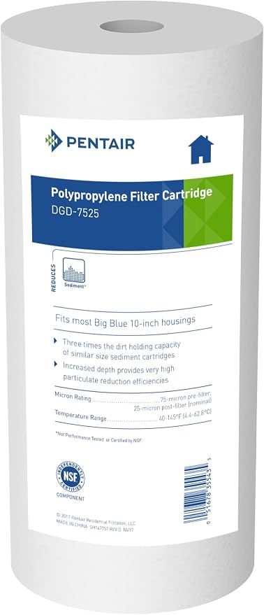 Pentair Pentek DGD-7525 Big Blue Water Filter, 10-Inch Whole House Sediment by PENTAIRPENTEK
