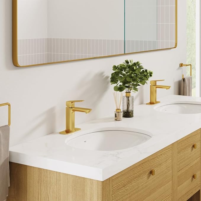 Grohe 101898GN00 Cubeo Single Hole Single Handle S-Size Bathroom Faucet, 1.2 GPM, Brushed Gold