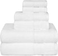 TRIDENT Soft & Plush Luxury Towel Set, 100% Cotton, 2 Bath Towels 2 Hand Towels 2 Washcloths Highly Absorbent Towels for Bathroom, 6 Pieces snowclad White Towel Sets