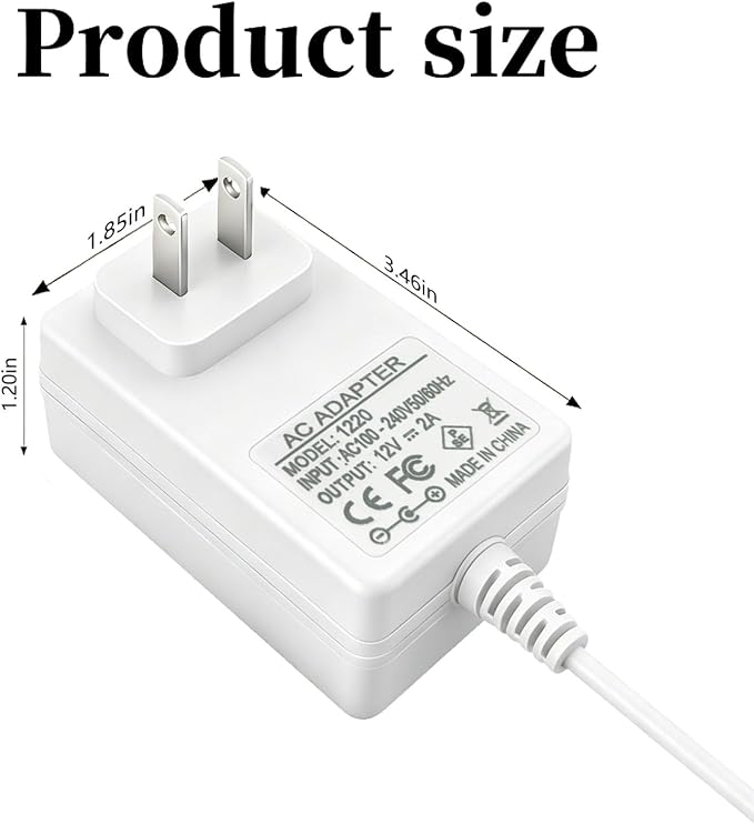 12V 2A Replacement Power Adapter Charger Cord - Image 2