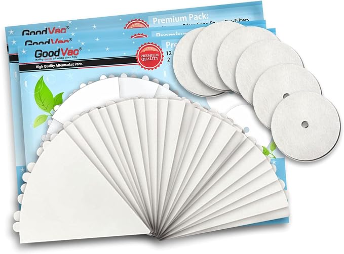 GOODVAC Replacement Filter Cones 12 Prefilters 2 Motor Disc Filters Premium by GOODVAC