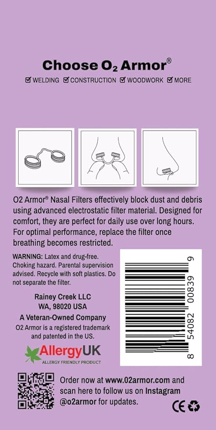 O2 Armor Nose Filters for Welders & Allergies - Image 6