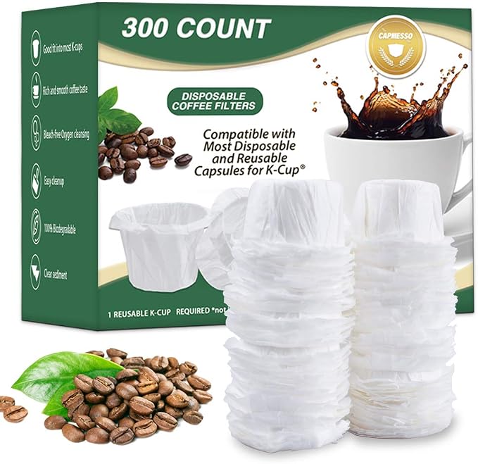 CAPMESSO Disposable Coffee Paper Filters Replacement Kerig Filter Compatible by CAPMESSO