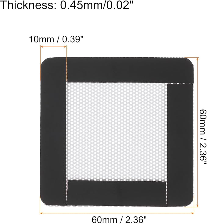 MECCANIXITY 3PCS PC Dust Filter, 60x60mm Magnetic Frame PVC Computer Case - Image 2