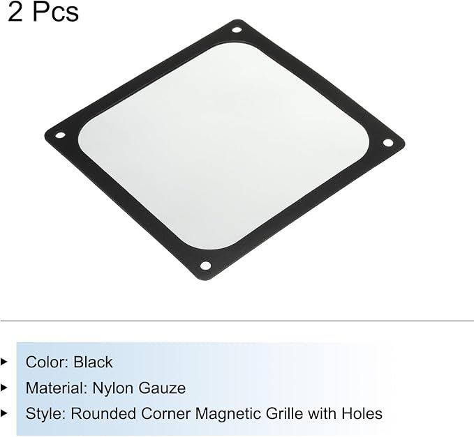 MECCANIXITY 2PCS PC Dust Filter, 140x140mm Magnetic Frame Nylon Computer Case - Image 3