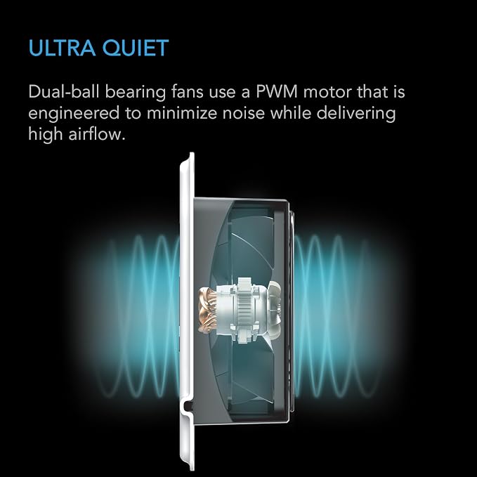 AC Infinity AIRTAP T4 White, Register Booster Fan - Image 4