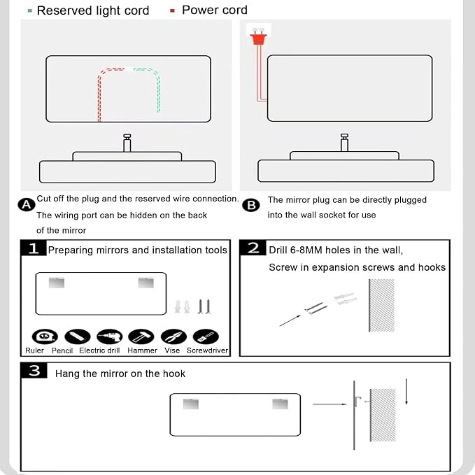 Bathroom Mirror with LED Lights，LED Bathroom Mirror，Smart Lighted Bathroom - Image 9