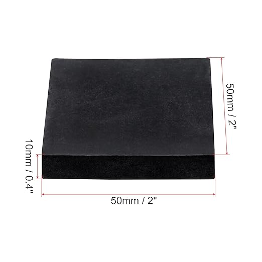 uxcell 4pcs Rubber Anti-Vibration Pads Hard Pad, 50mm Square Vibration - Image 2