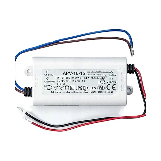 APV-16-15 15W Single Output Enclosed Switching Power Supply, 15V 1A, 90-264VAC by Unknown
