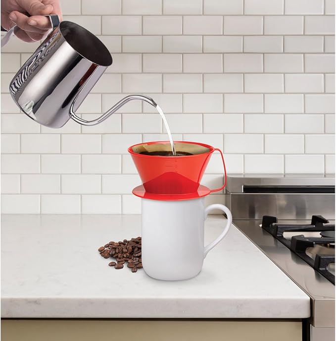 Fino Pour-Over Coffee Brewing Filter Cone, Number 4-Size, Brews 8 to 12-Cups - Image 4