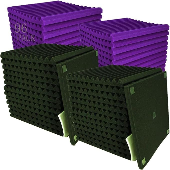 96 Pack Allxinlog Absorb the echo Acoustic Foam Panel Wedge Studio by XIN%26LOG