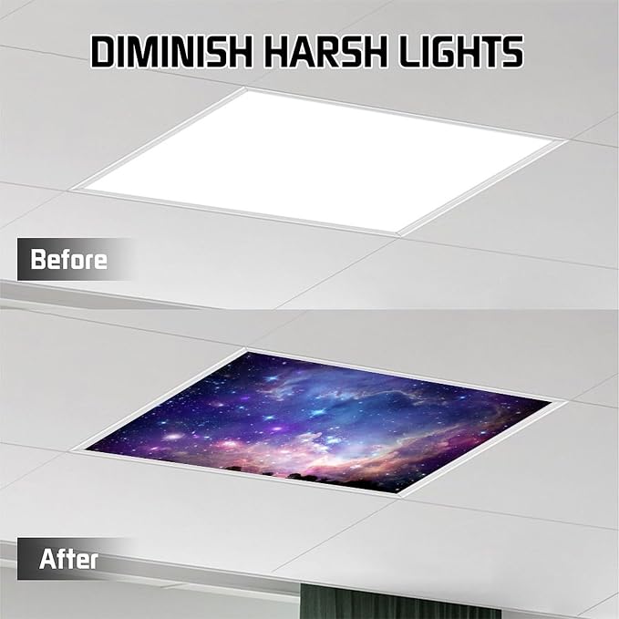 2PCS Fluorescent Light Covers for Classroom Ceiling Lights Magnetic Light Covers - Image 6