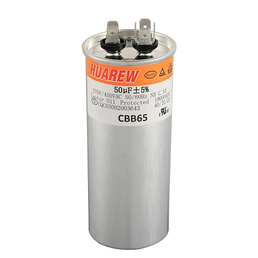 50 uF MFD ±5% 450 VAC CBB65 AC Motor and Fan Starting Round Capacitor by HUAREW