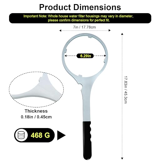 Whole House Water Filter Wrench 6.29 in, Compatible - Image 2