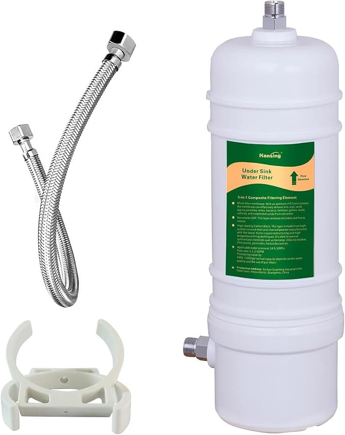 Full Flow Under Sink Water Filter, 13K Gallons Direct Connect Under Counter by Hansing