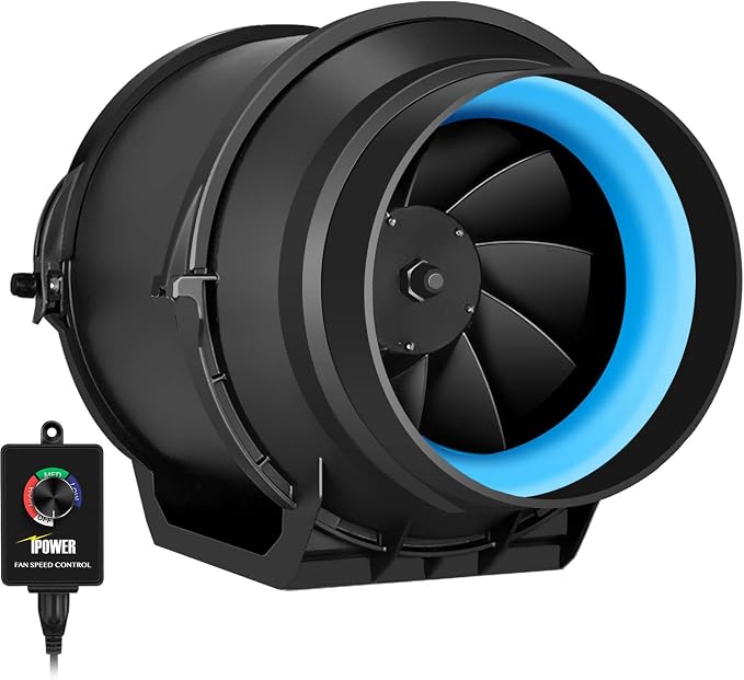 iPower GLFANXEXPSET6D25CHUMD 6 Inch 294 CFM Inline Filter 25 Feet Ducting - Image 2