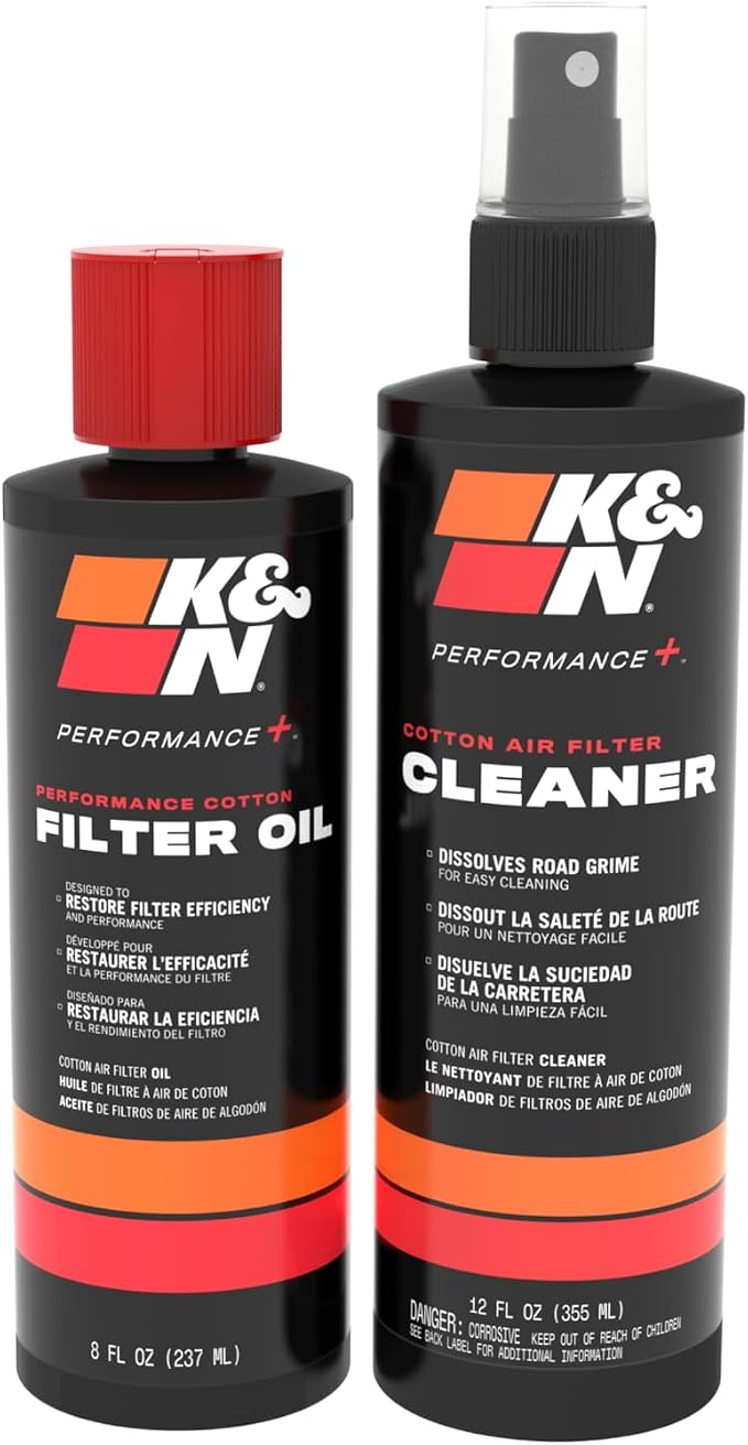K&N Air Filter Cleaning Kit: Squeeze Bottle Filter Cleaner and Red Oil Kit; by KNEngineeringInc