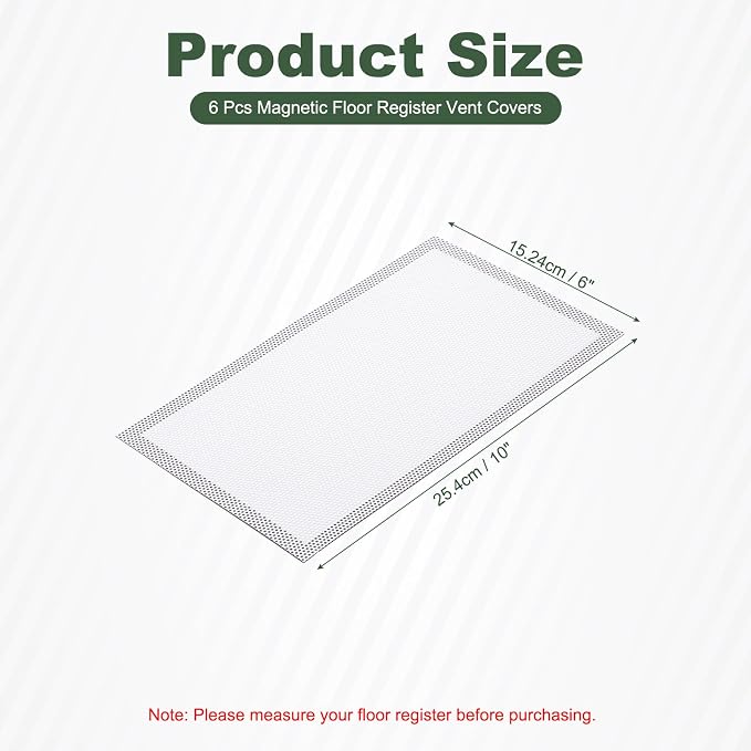 YOKIVE 6 Pcs Magnetic Floor Vent Covers, Floor Register Cover PVC Mesh Air Vent - Image 2
