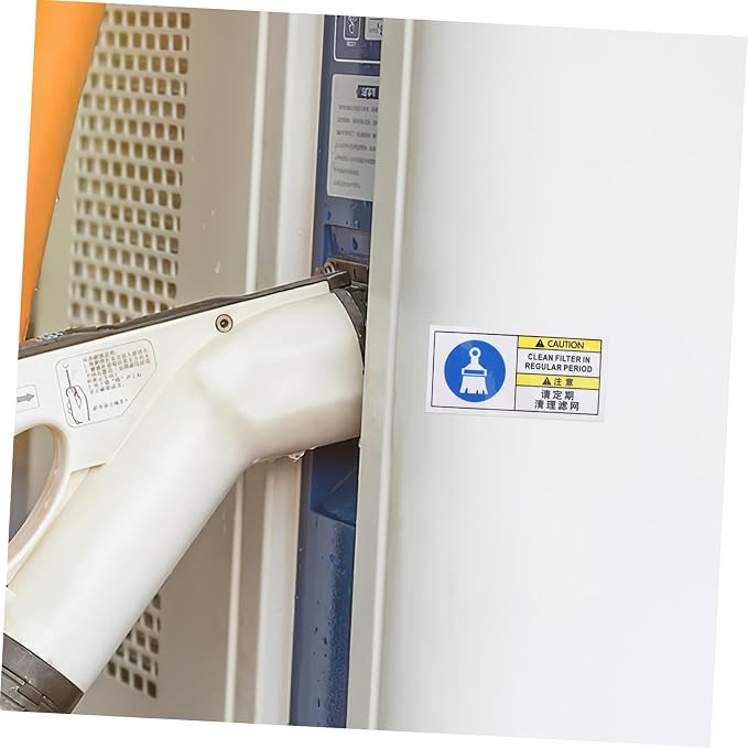 PRETYZOOM Warning Signs Reminder Sticker Filter Cleaning Notice Decal Machinery - Image 8