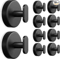 Suction Cup Hooks for Shower: 15 LB Strong Wall Hanger for Bathroom, Front door, Glass, Window, RV, Holder for Towel, Christmas Wreath, Coat, Loofah, Waterproof & Reusable, Matte Black 10-Pack