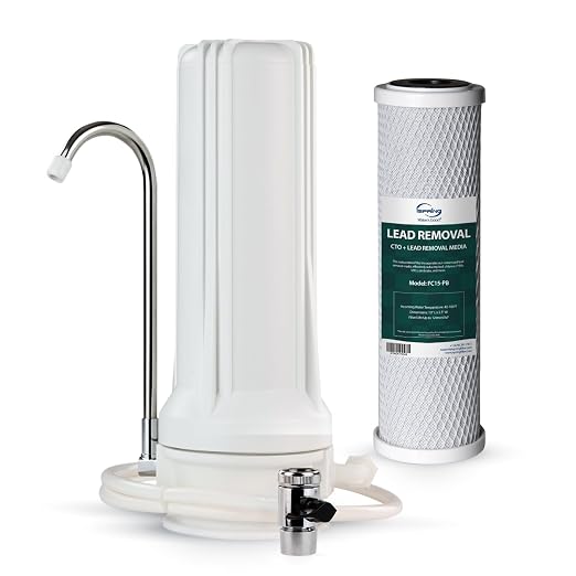 iSpring CKC1-PB 2.5" x 10" Countertop Water Filter, SGS-Tested, Odors. THMs by iSpring
