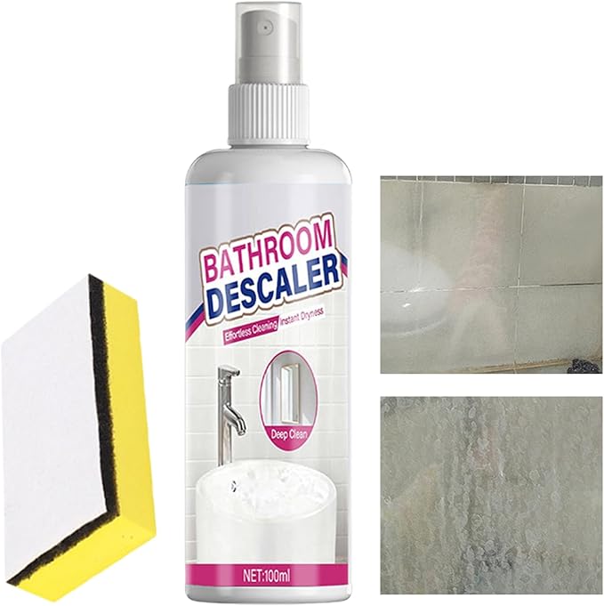 Powerful Foam Cleaner, Bathroom Descaler Agent, 100ml Stain Remover with Fast Action, Multi- Cleaning Solution, Toilet Cleaner with Easy Spray, Bathroom Tool for Sink and Bathtub