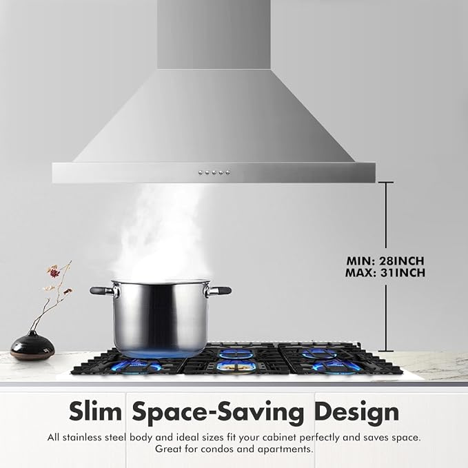 VAV Upgraded 48 inch Wall Mount Range Hood Vent Convertible Dual Motors 1500CFM - Image 6