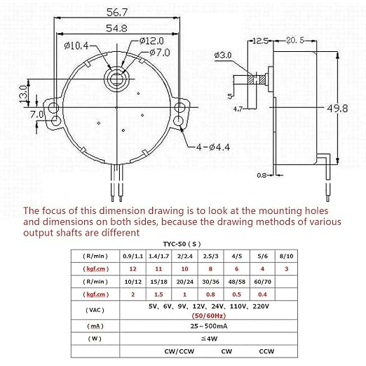 Fielect 2Pcs Synchronous Motor AC 110V 60-70RPM Turntable Motor CW/CCW - Image 6