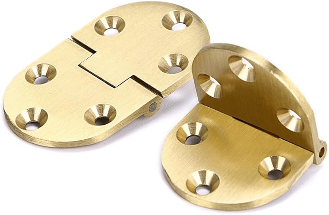 OwnMy 2 Pcs Solid Brass Hinges, Drop Front Desk Drawer Butt Hinge - Image 3