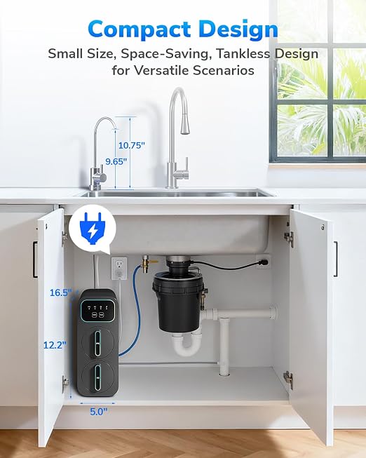 E6 600GPD Compact Space-Saving Under Sink RO Water Filter, Reverse Osmosis - Image 8