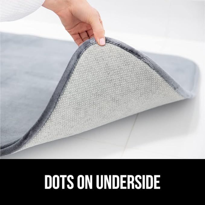 GORILLA GRIP Memory Foam Bath Rugs, Soft Absorbent Velvet Bathroom Mats, Durable Dots on Underside, Machine Washable Bathmat, Carpet Rug Room Decor for Shower Floor, 36x24 Mat, Graphite Gray