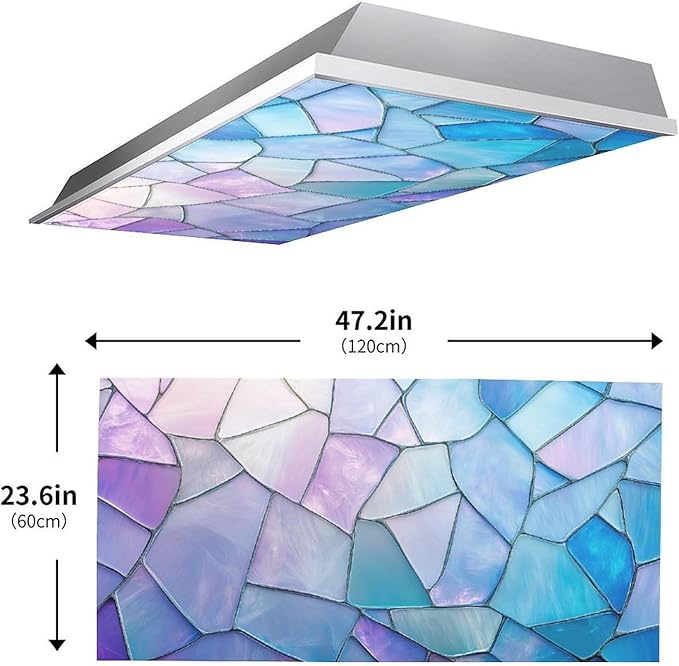 2 Pack Fluorescent Light Covers Color Irregular Pattern 4 X 2 Feet Magnetic - Image 3