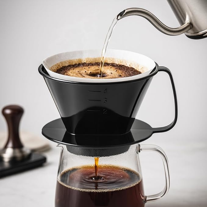 Fino Pour-Over Coffee Brewing Filter Cone, Number 4-Size, Brews 8 to 12-Cups - Image 5