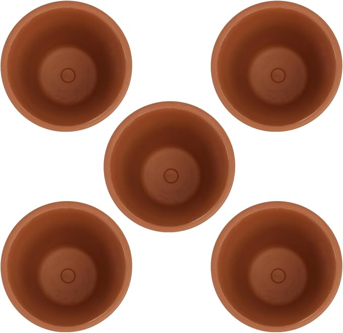 Red Clay Baked Clay Succulent Flower Pots by WRITWAA