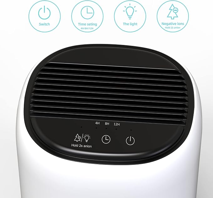 Small Dehumidifiers for Bedroom w/Air Purifying Function, 1000 ml/35 oz for - Image 5