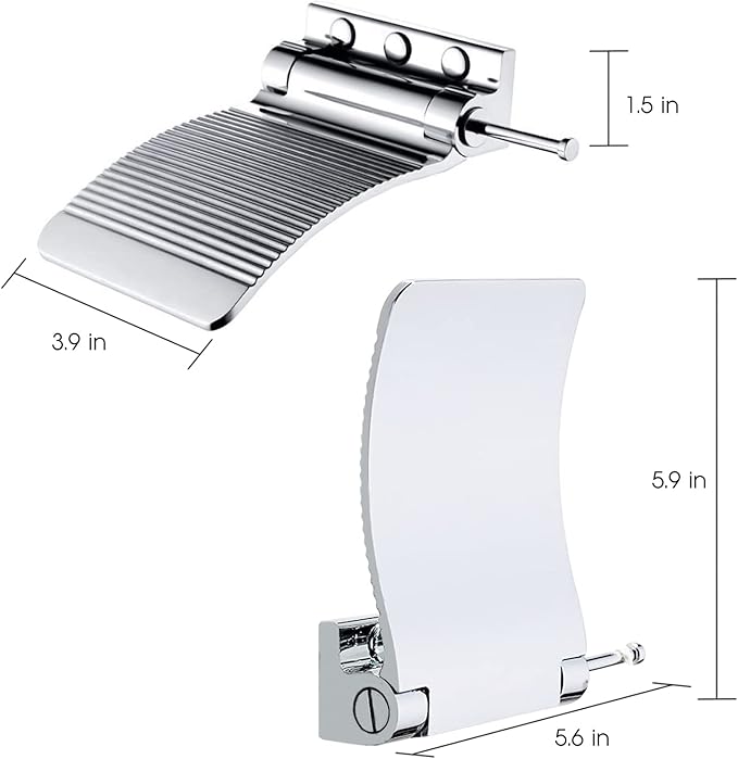Shower Foot Rest - Heavy Duty Shower Footrest for Shaving Legs, Wall-Mounted Foldable Foot Holder Step Stool in Chrome Plated Solid Brass