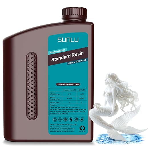 SUNLU 2000g Standard Resin for 3D Printer, Fast-Curing Photopolymer Resin for by SUNLU
