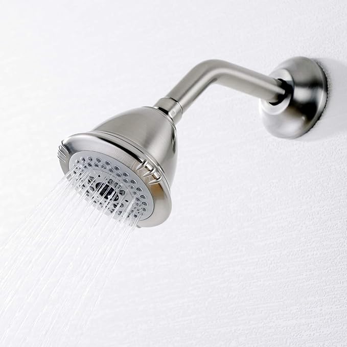 BESTILL Wall Mounted 6 Inch Shower Head Arm, Shower Arm and Flange Included, Brushed Nickel